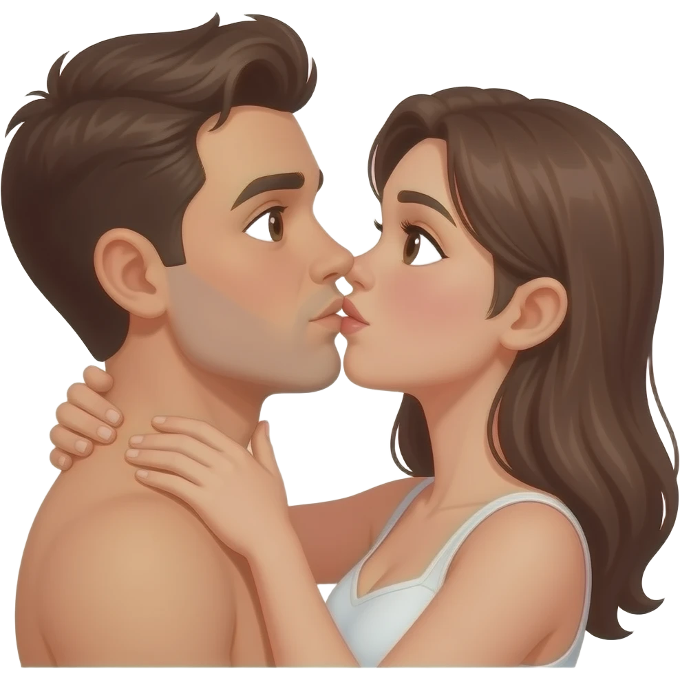 Man and woman make hard sex emoji