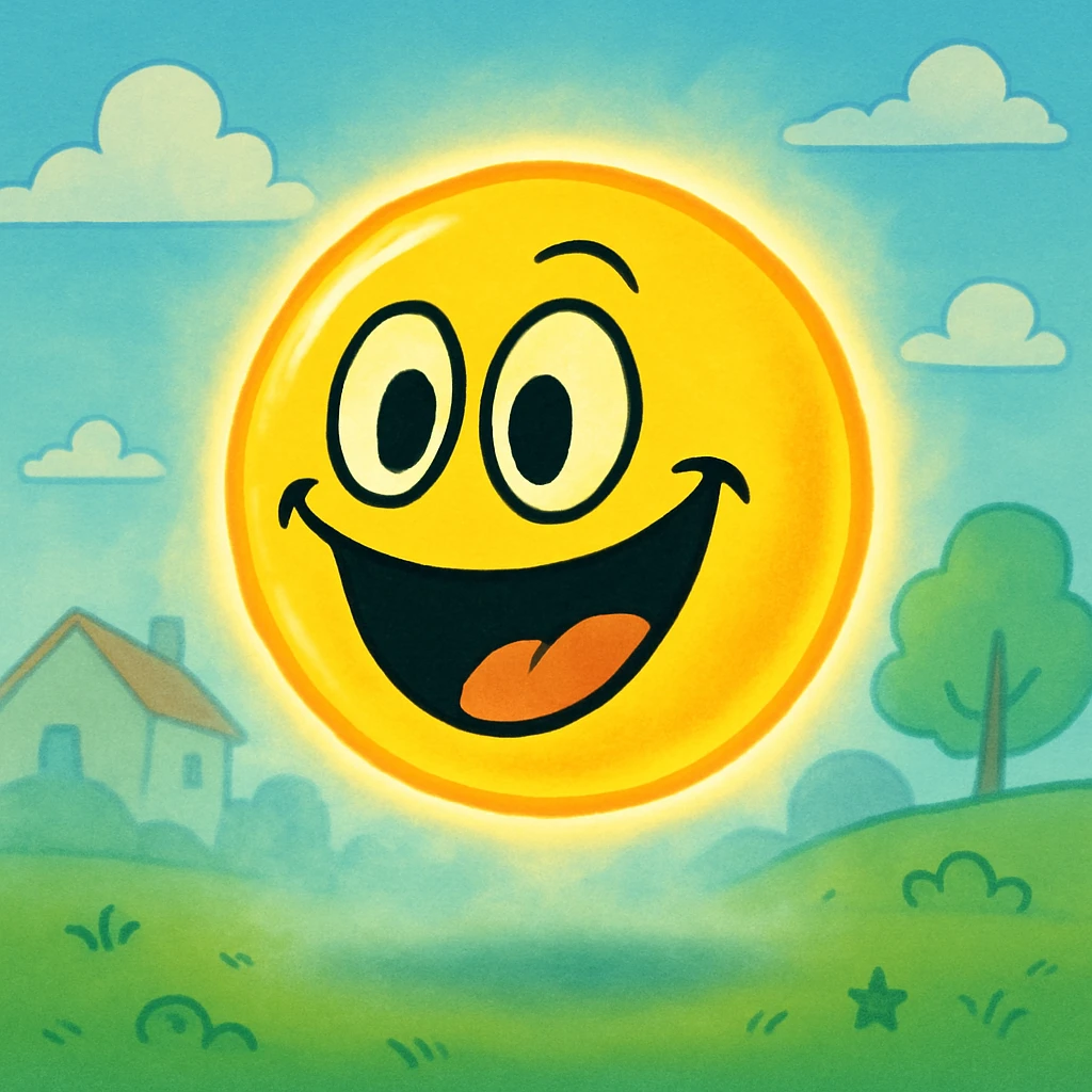 yellow smiley face in dreamcore style, floating in a misty dreamscape, glowing edges, whimsical details emoji