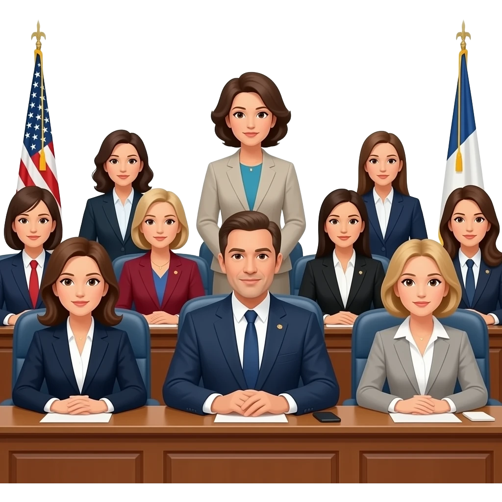varias perfonas del govierno sentados en el congreso emoji