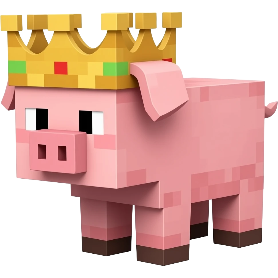 Technoblade minecraft pig with crown emoji
