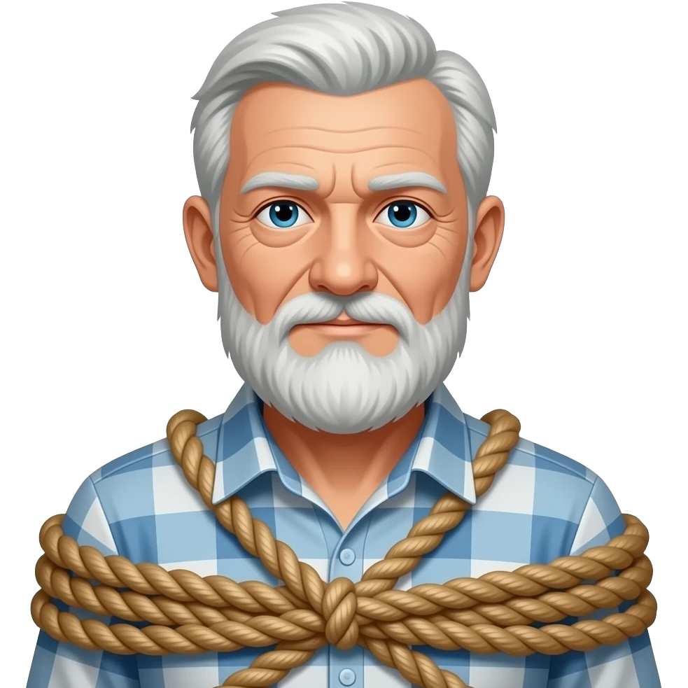 Older man in rope bondage emoji
