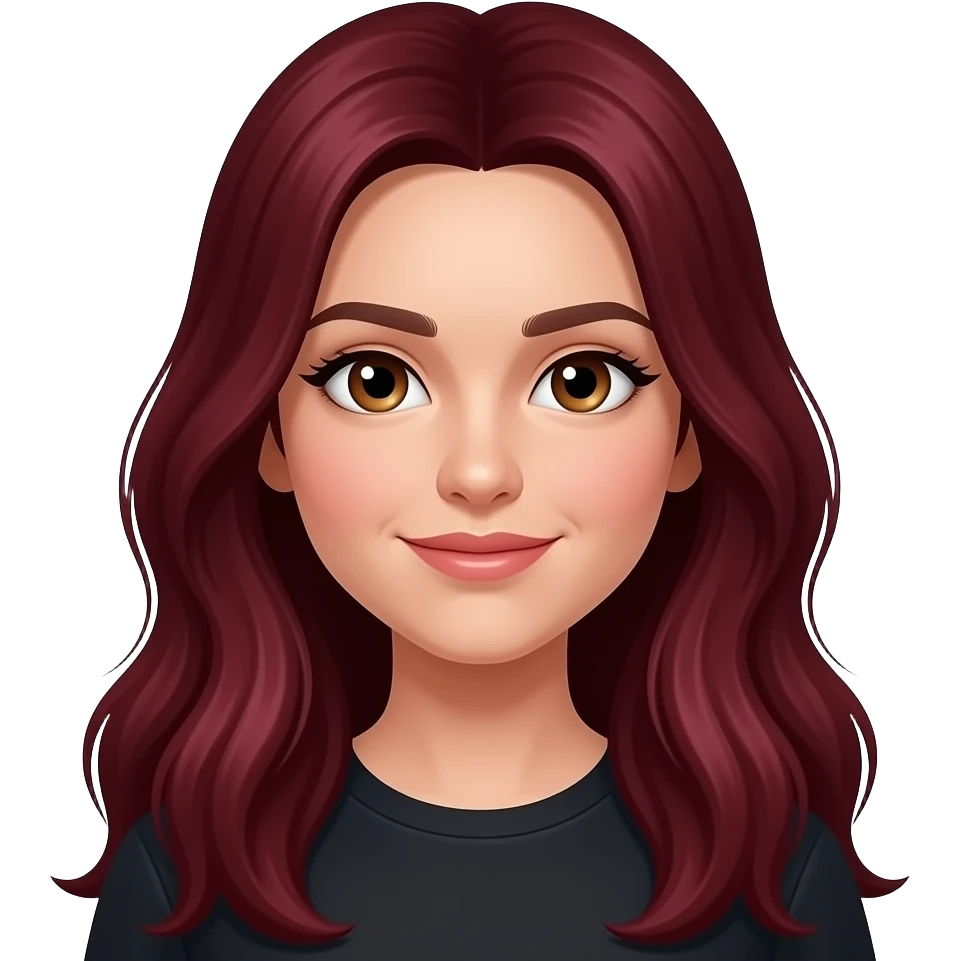 Aşk Saç koyu kırmızı rengi olucak çok uzun saç olucak göz rengi ela olucak. emoji