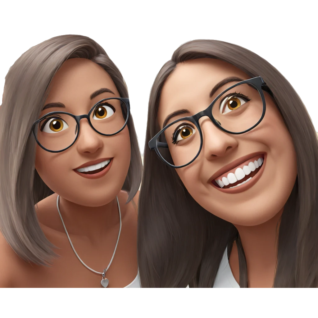 girl friends smiling together emoji