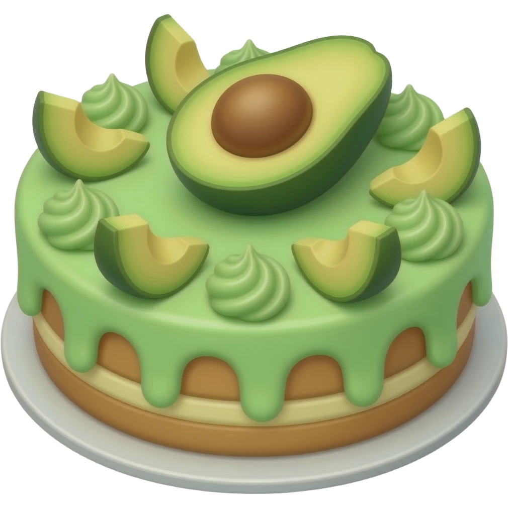Avocado themed cake emoji