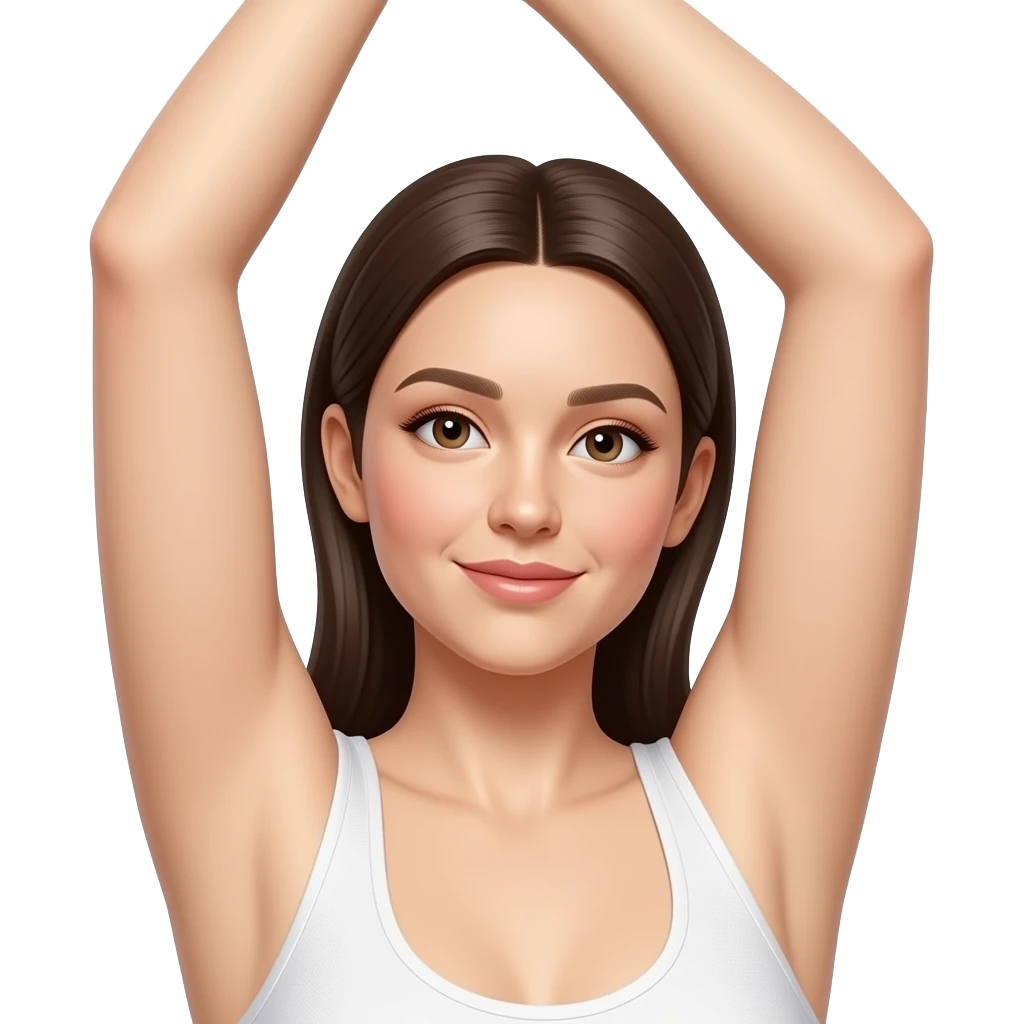 Close-up of a woman’s underarm, smooth skin with natural texture, arm raised above head, soft neutral lighting, skincare aesthetic, healthy glowing skin, subtle warm tones, studio lighting, minimal composition, focus on skin clarity and tone emoji
