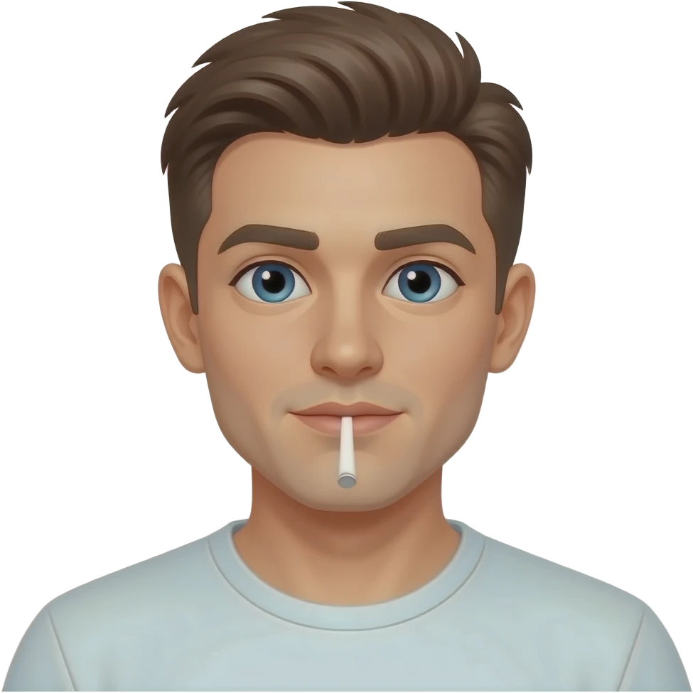 Skinny white guy snorting white powder emoji