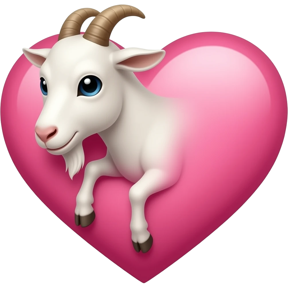 fammi un cuore rosa con sopra una capra emoji