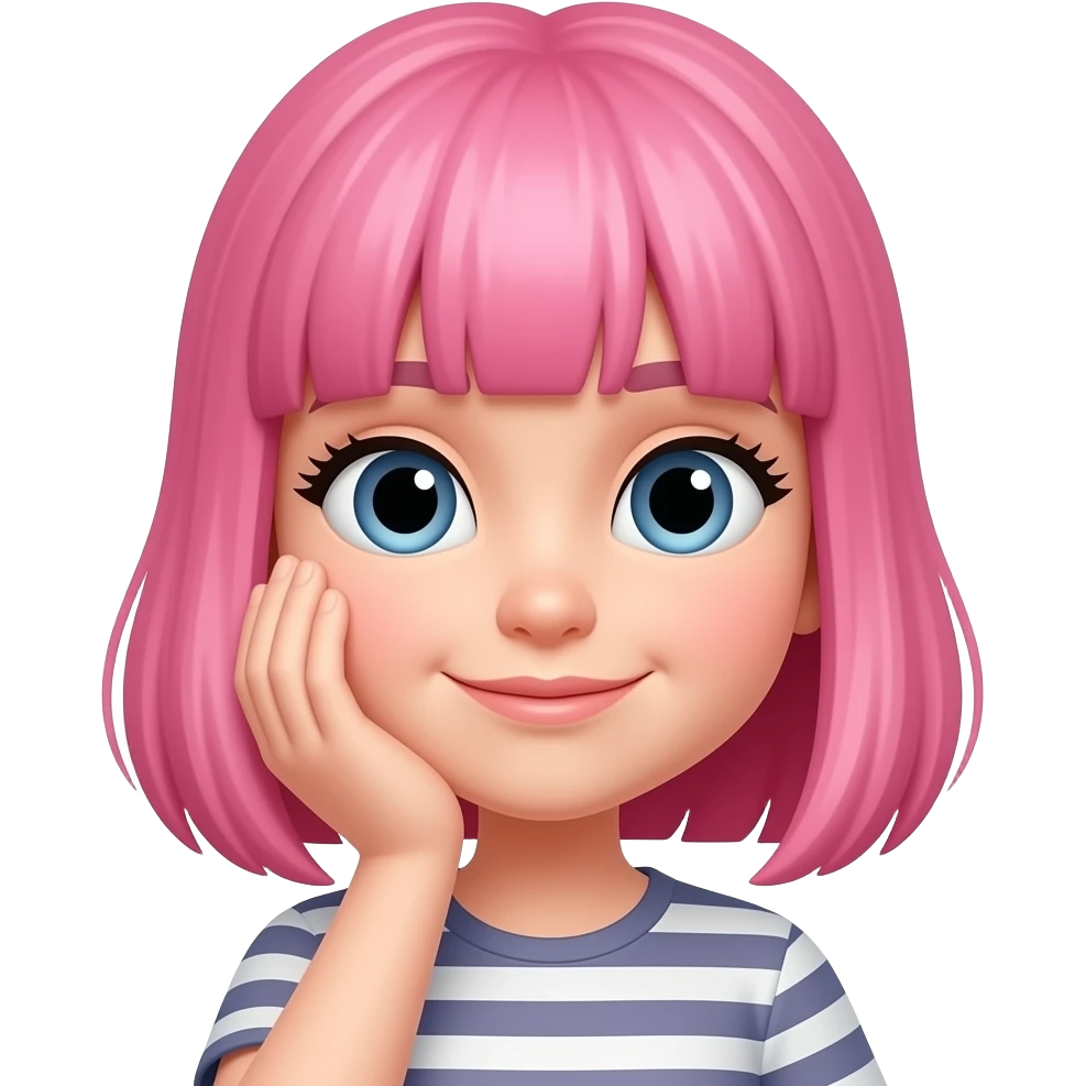 Girl with pink hair doing face palm emoji