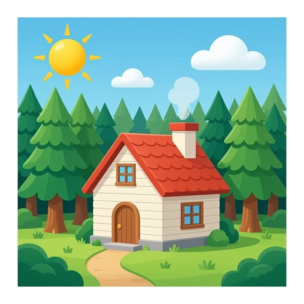 Fes me una casa petiteta pel bosc emoji