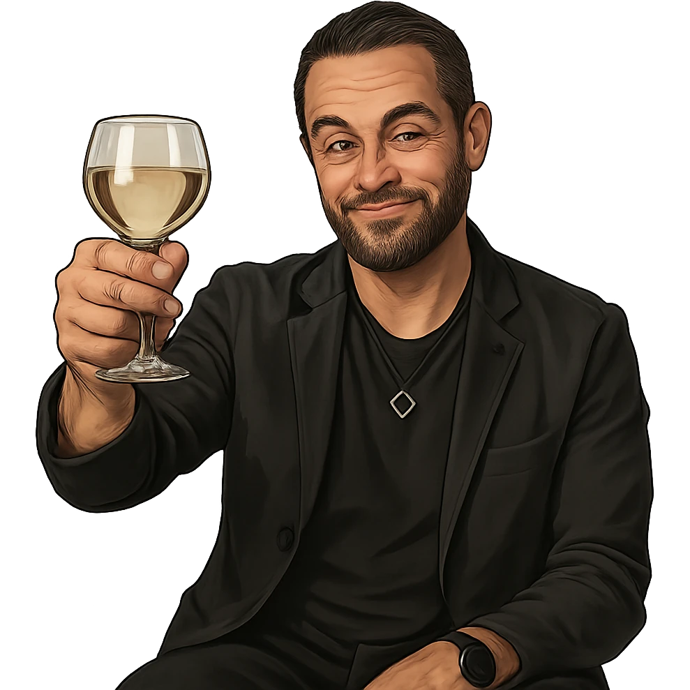 Герой на фотографии в позе и выражением лица из знаменитого мема с Ди Каприо из Великого Гэтсби, слегка рисованный, но при этом реалистичный объемный стиль, прозрачный фон emoji