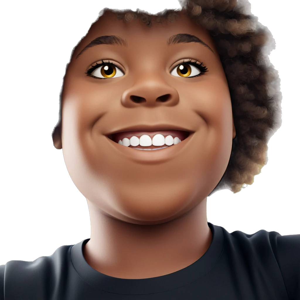 smiling afro boy portrait emoji