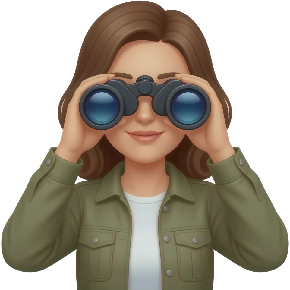 Woman with binoculars emoji