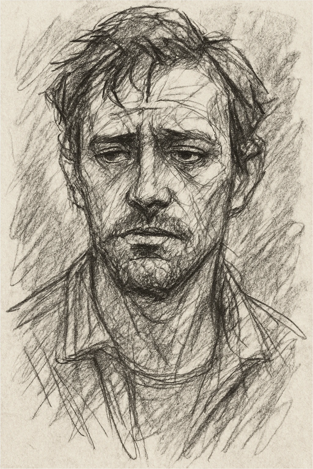 a brown haired man with a little bit of a beard, hand-drawn sketch style emoji