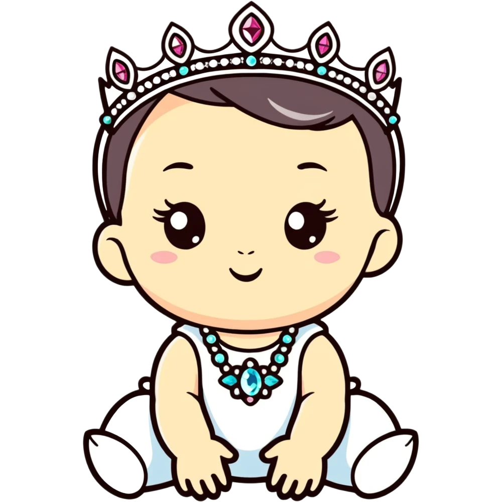 Baby with bejeweled tiara emoji