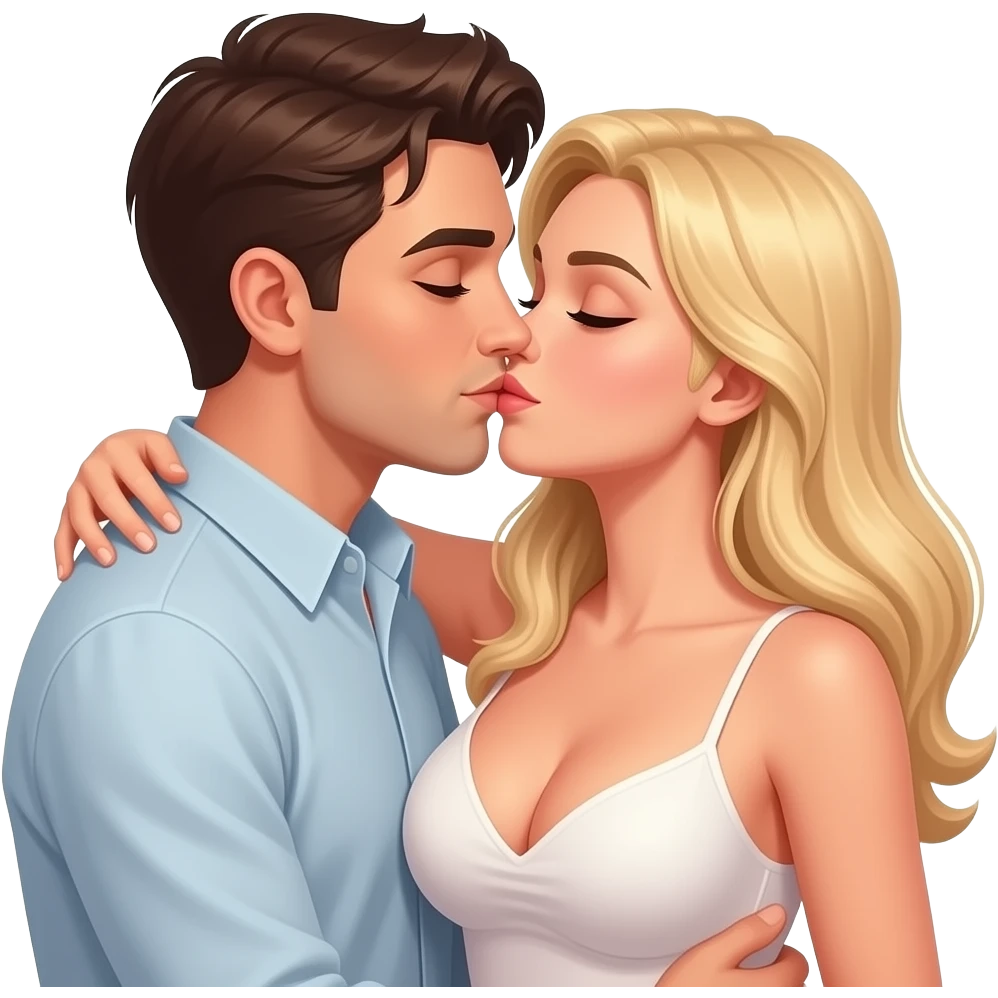 intimate moment between lovers busty blonde woman onto emoji