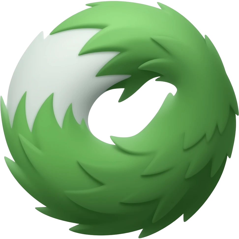 Green wolf tail emoji