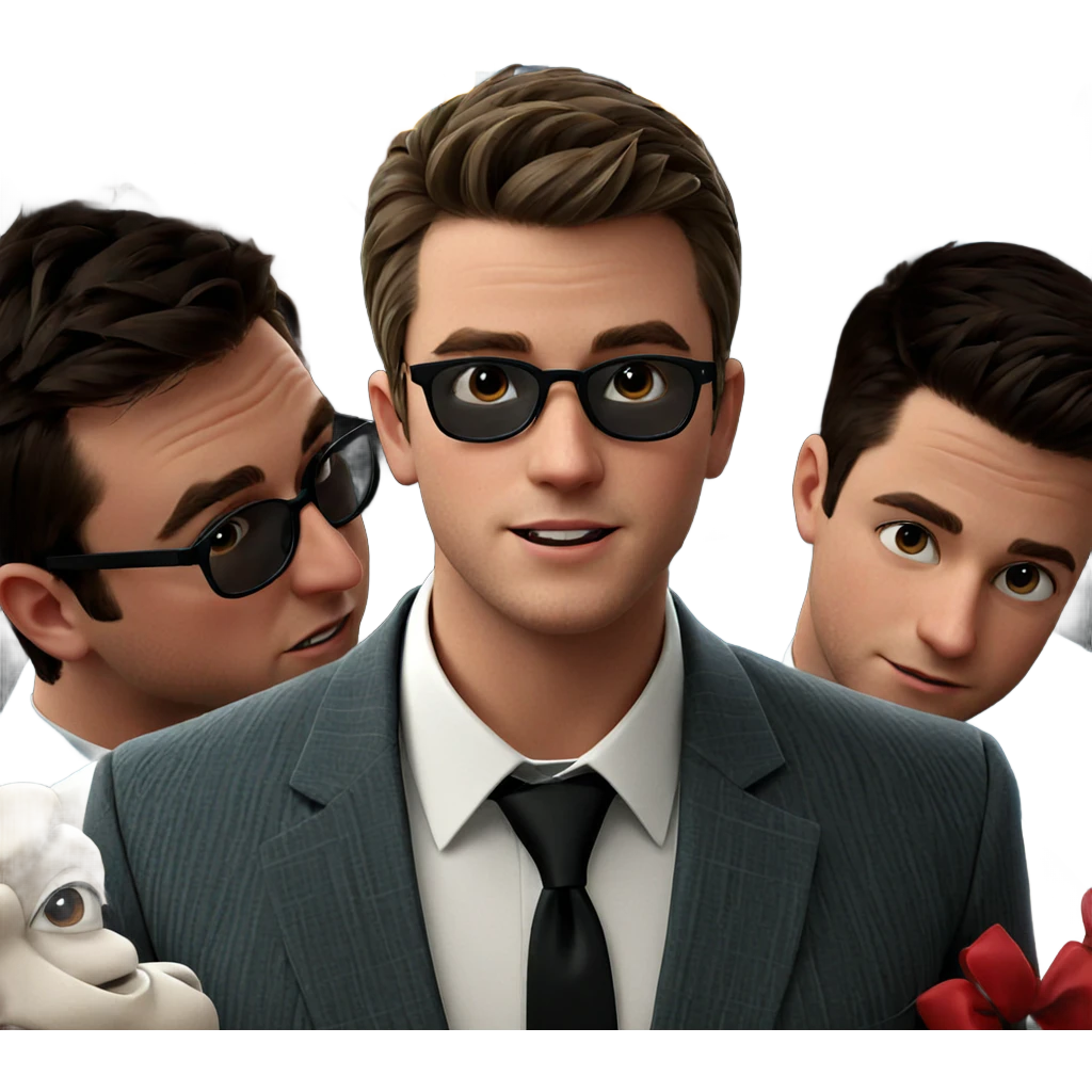 stylish boys in formal wear emoji