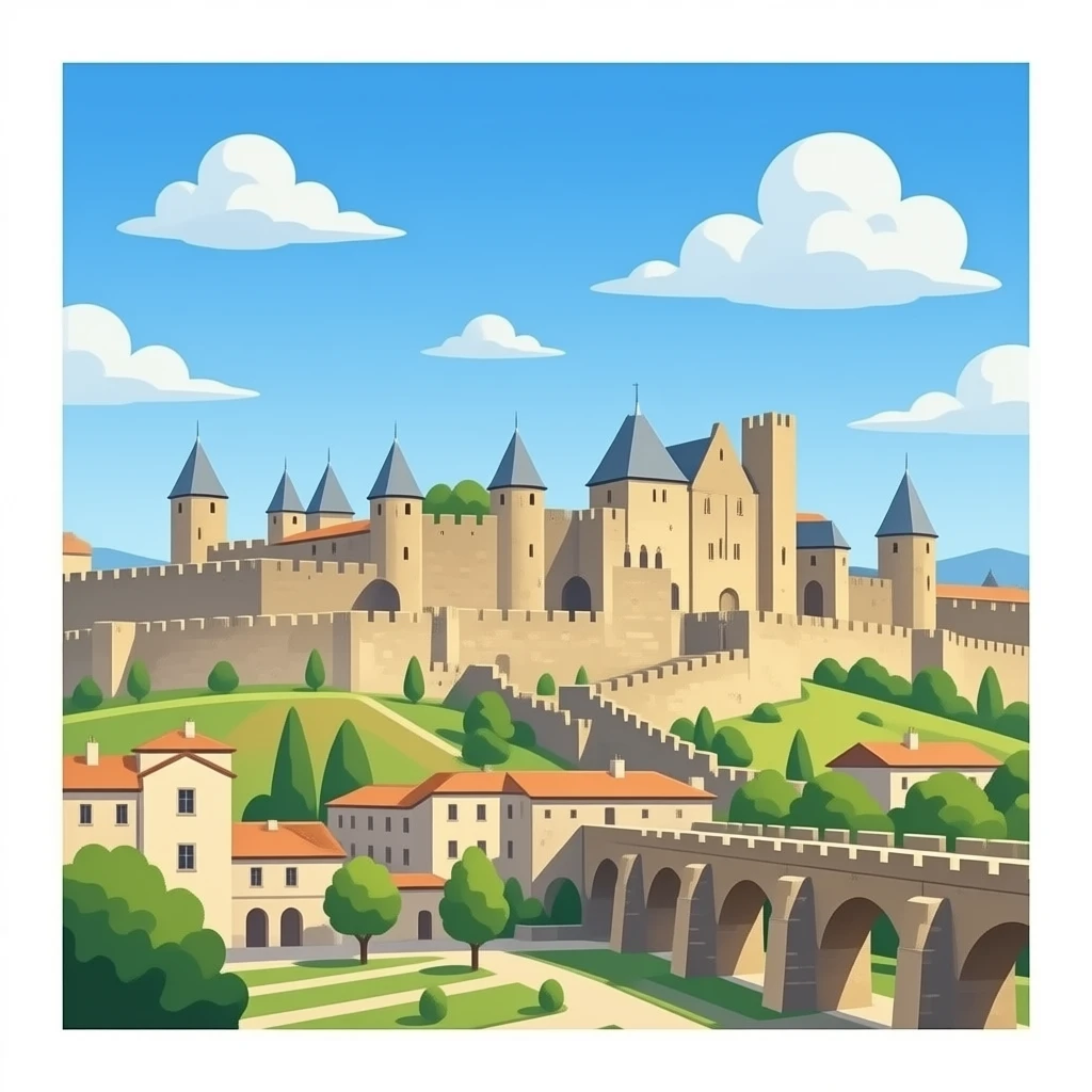 Cité de Carcassone romantic realistic paysage emoji
