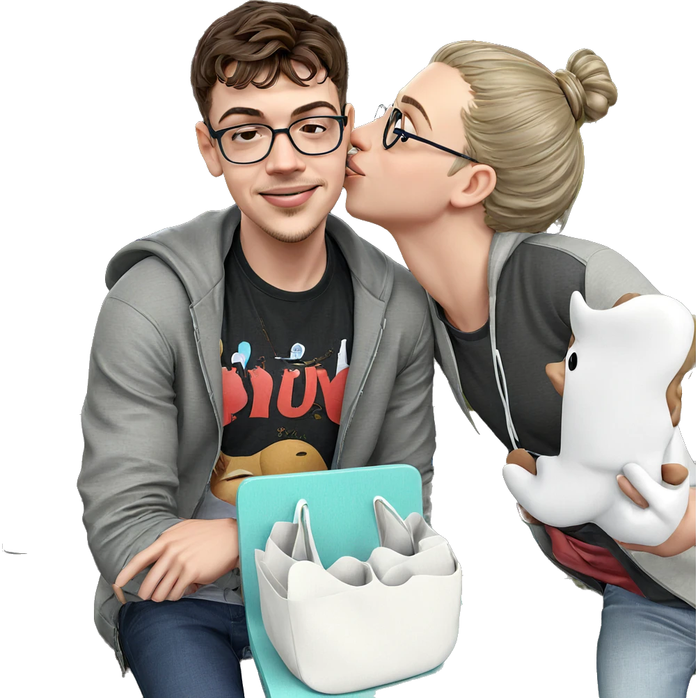 kissing on a park bench emoji