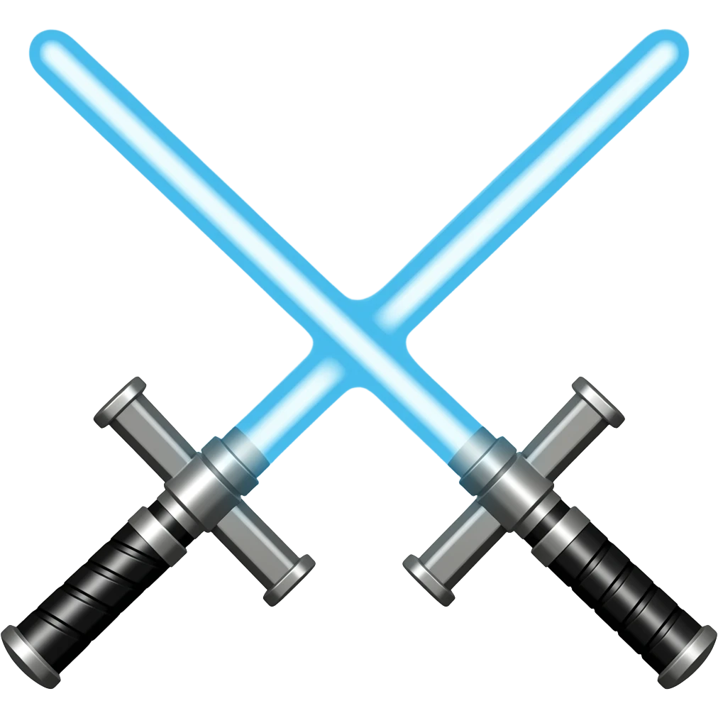 Make a dual lightsaber like this 👉⚔️ emoji