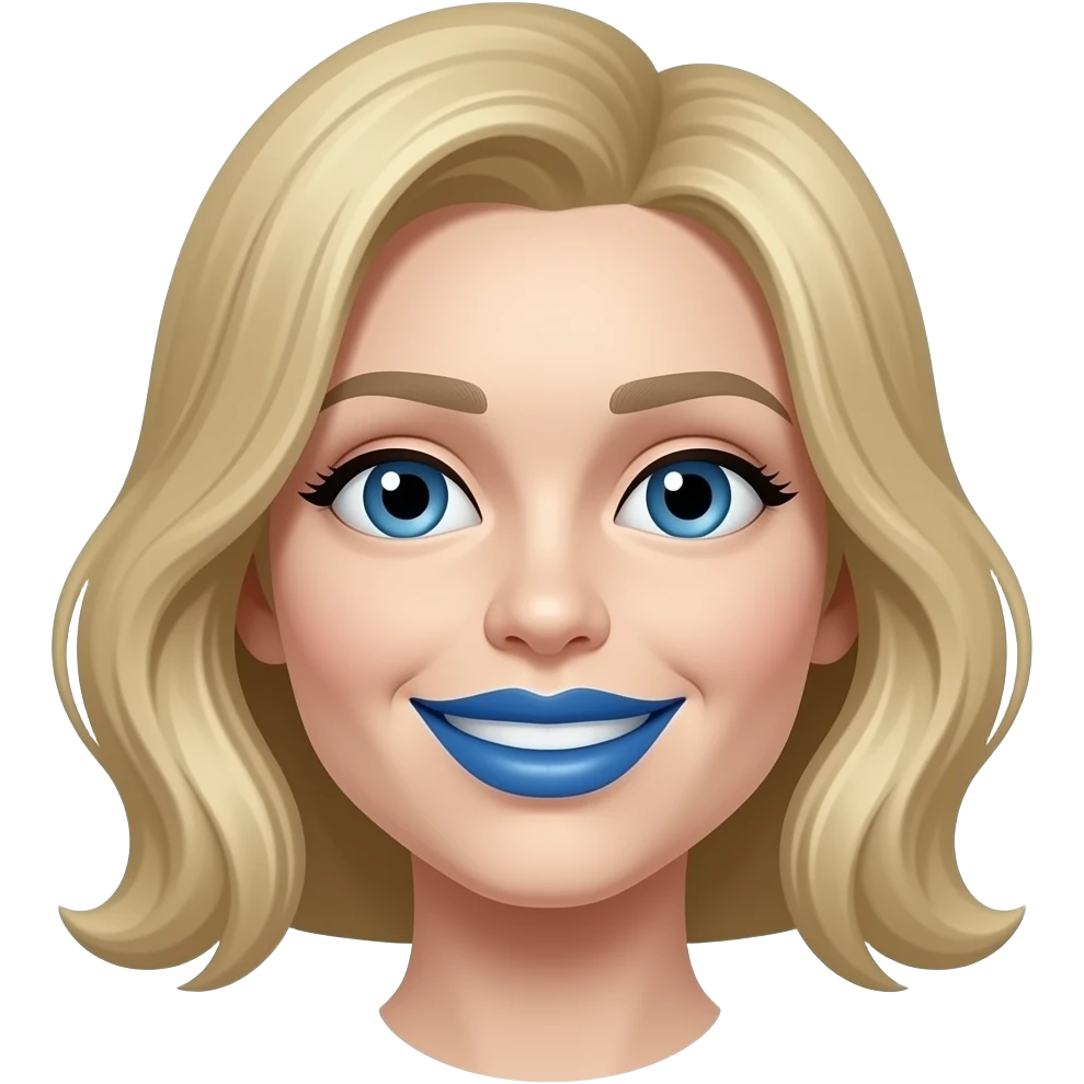Mouth Blue kiss emoji