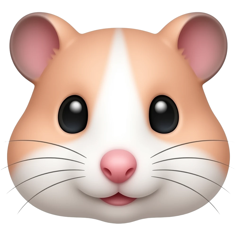 Peach pink realistic hamster face 🐹 emoji