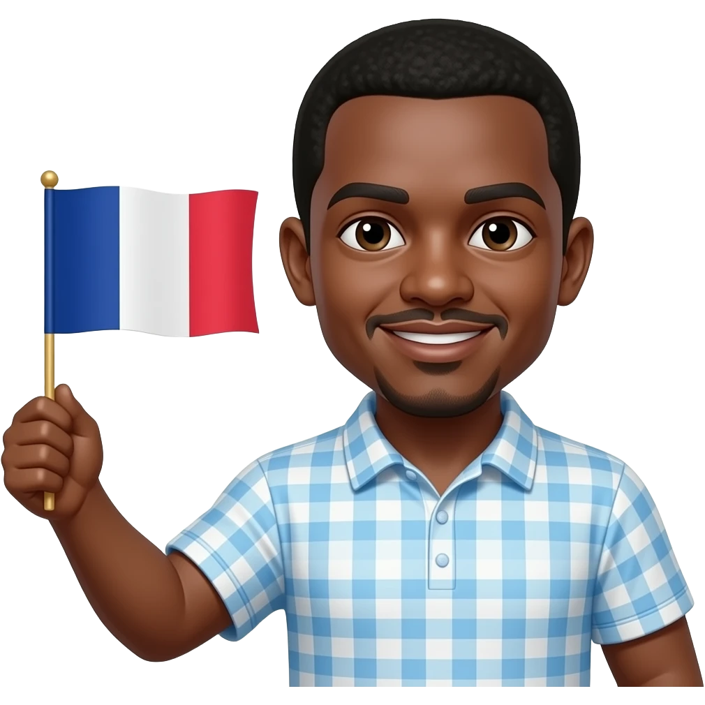 Un camerounais avec le drapeau français emoji