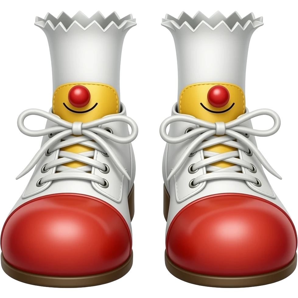 White toes with red toenails ripping of clown shoes emoji