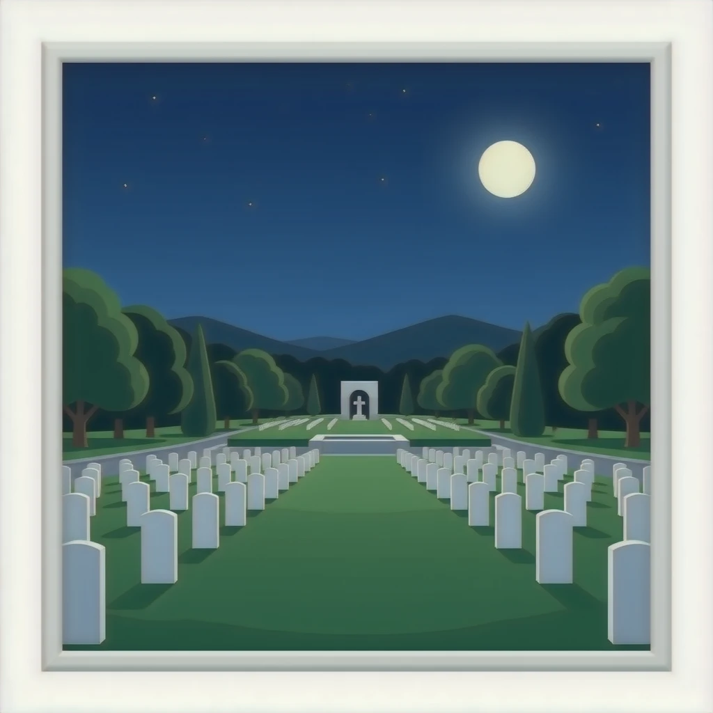 Le cimetière Américain d'Ohama realistic paysage emoji