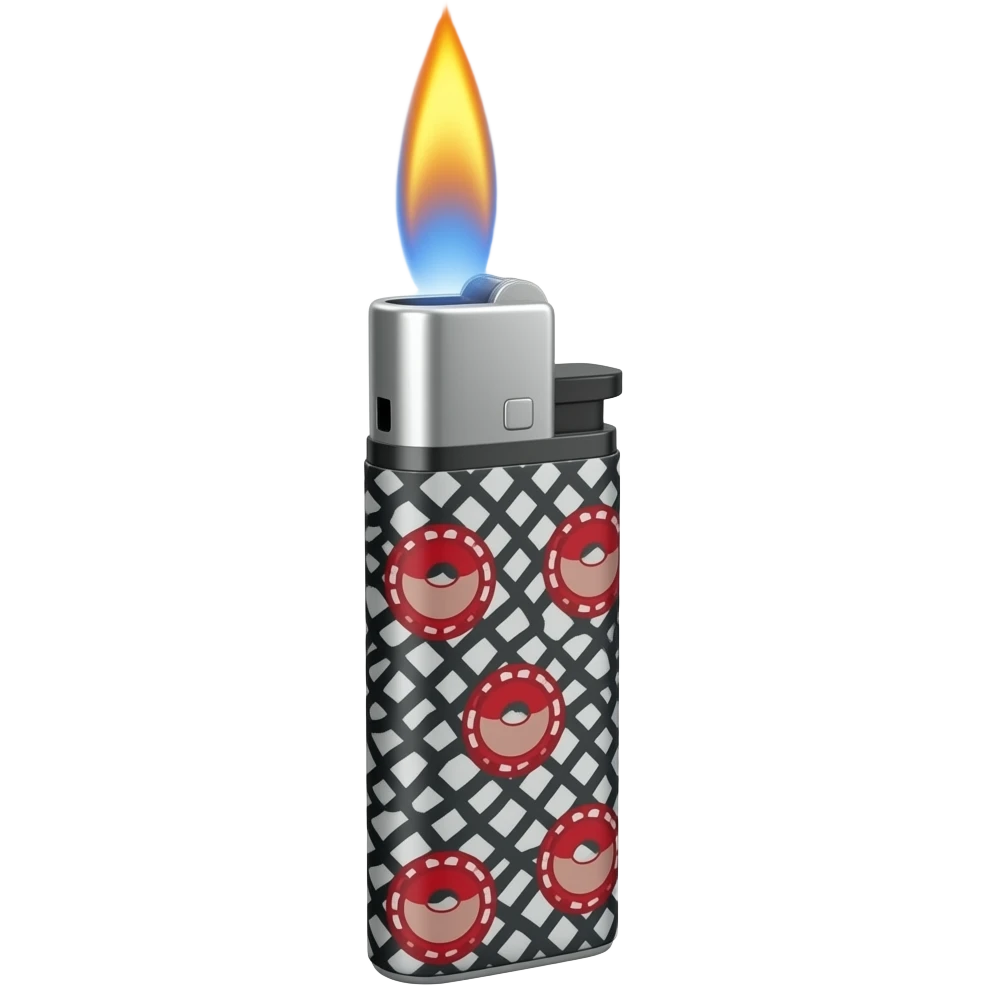 A single Bic lighter nothing else with flame emoji