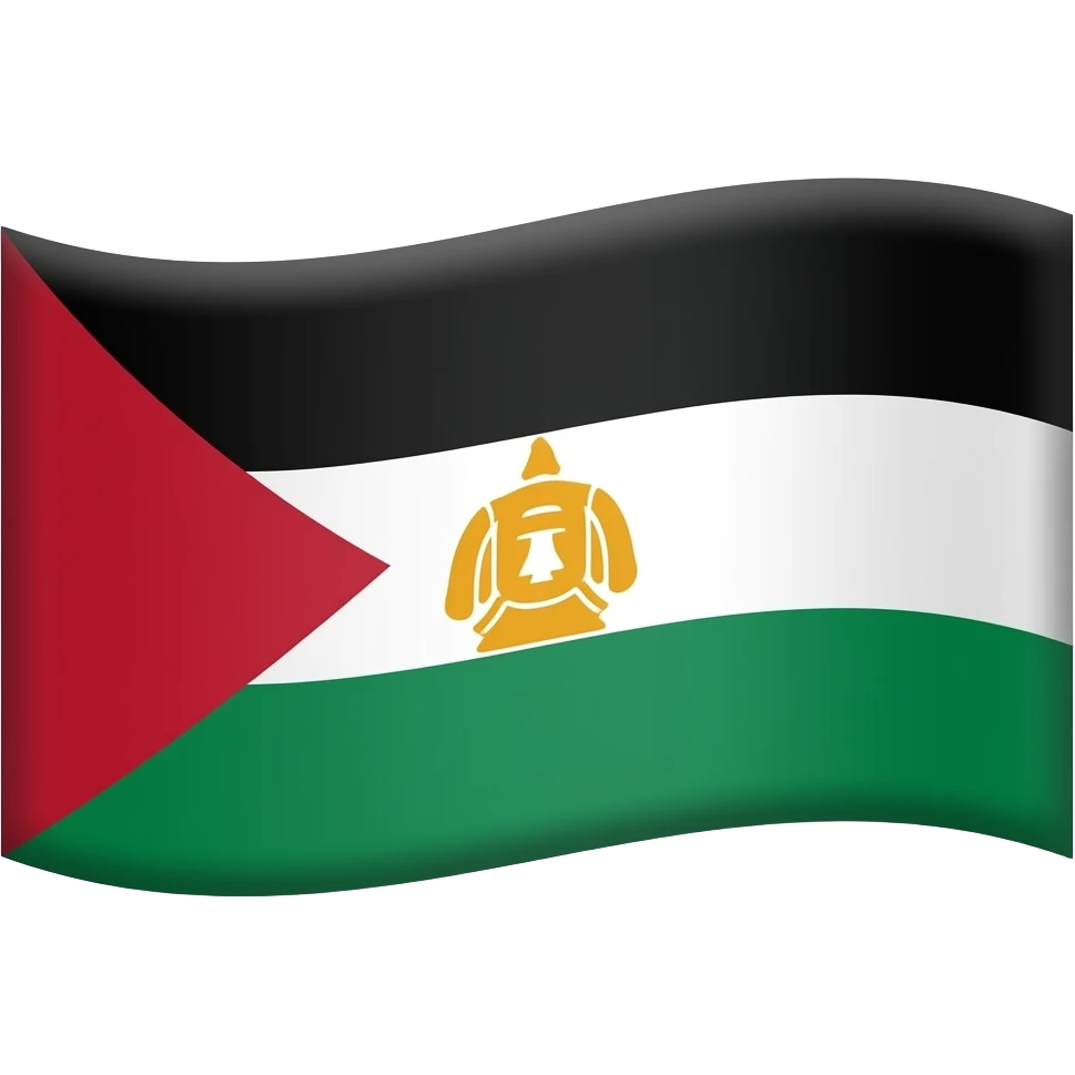 Palestine 🇵🇸 flag same as this emoji, but add this 🍊 emoji to the red triangle part just in it emoji