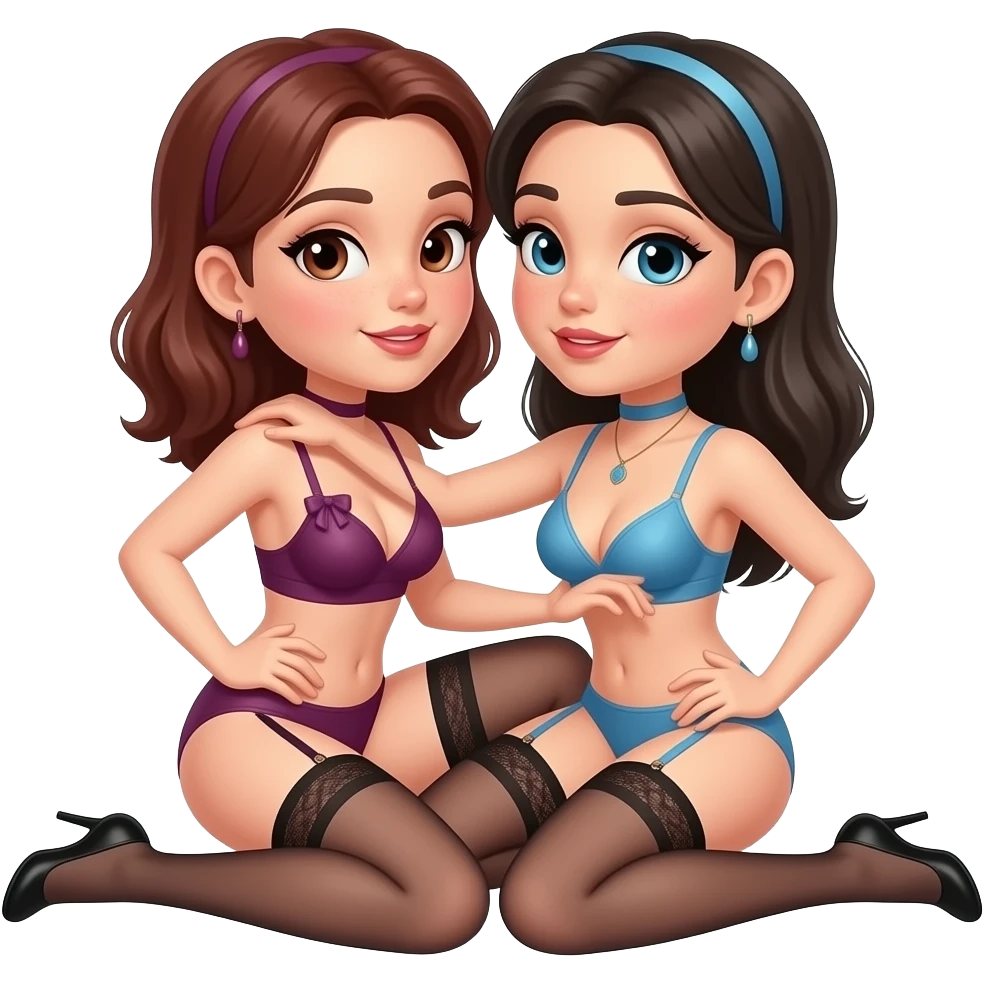 Lesbian girls having sex emoji