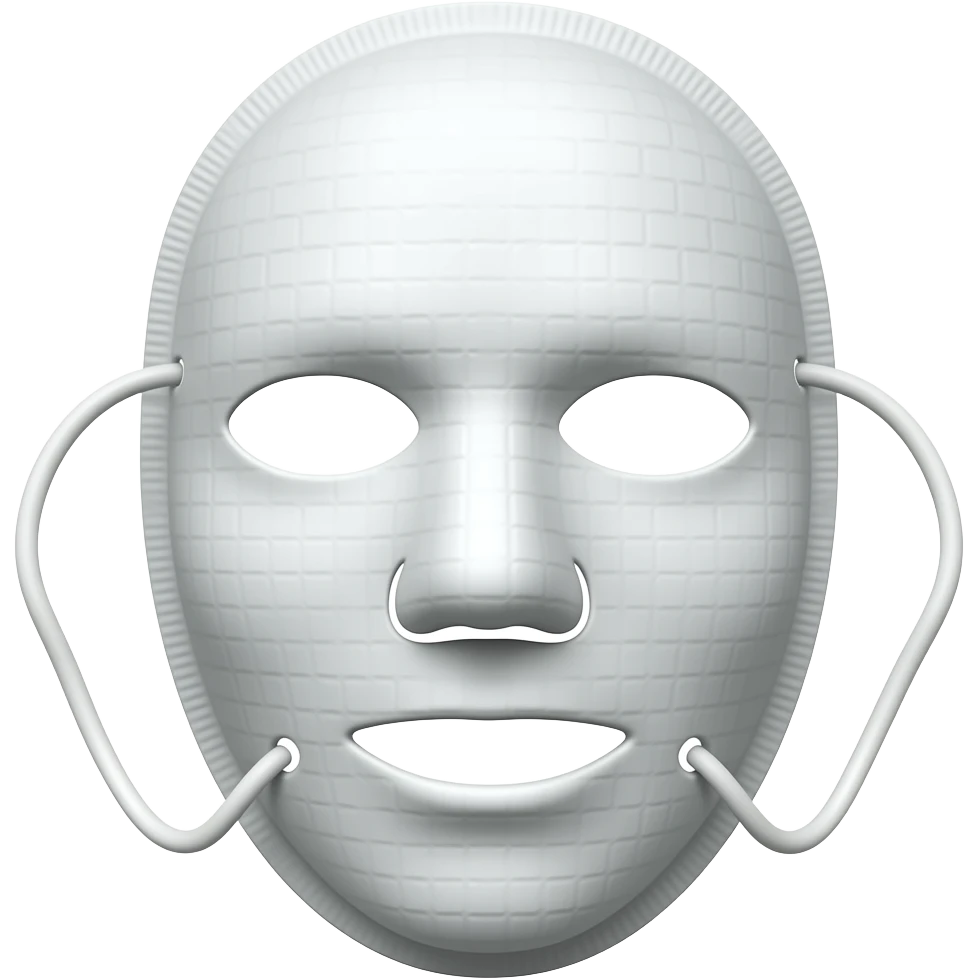 마스크팩인데 귀를 걸 수 있는 구멍도 있는 emoji