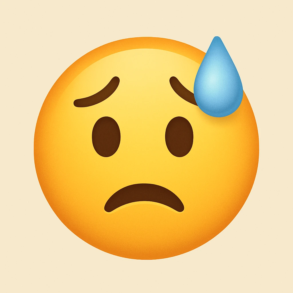 yellow face with cold sweat emoji