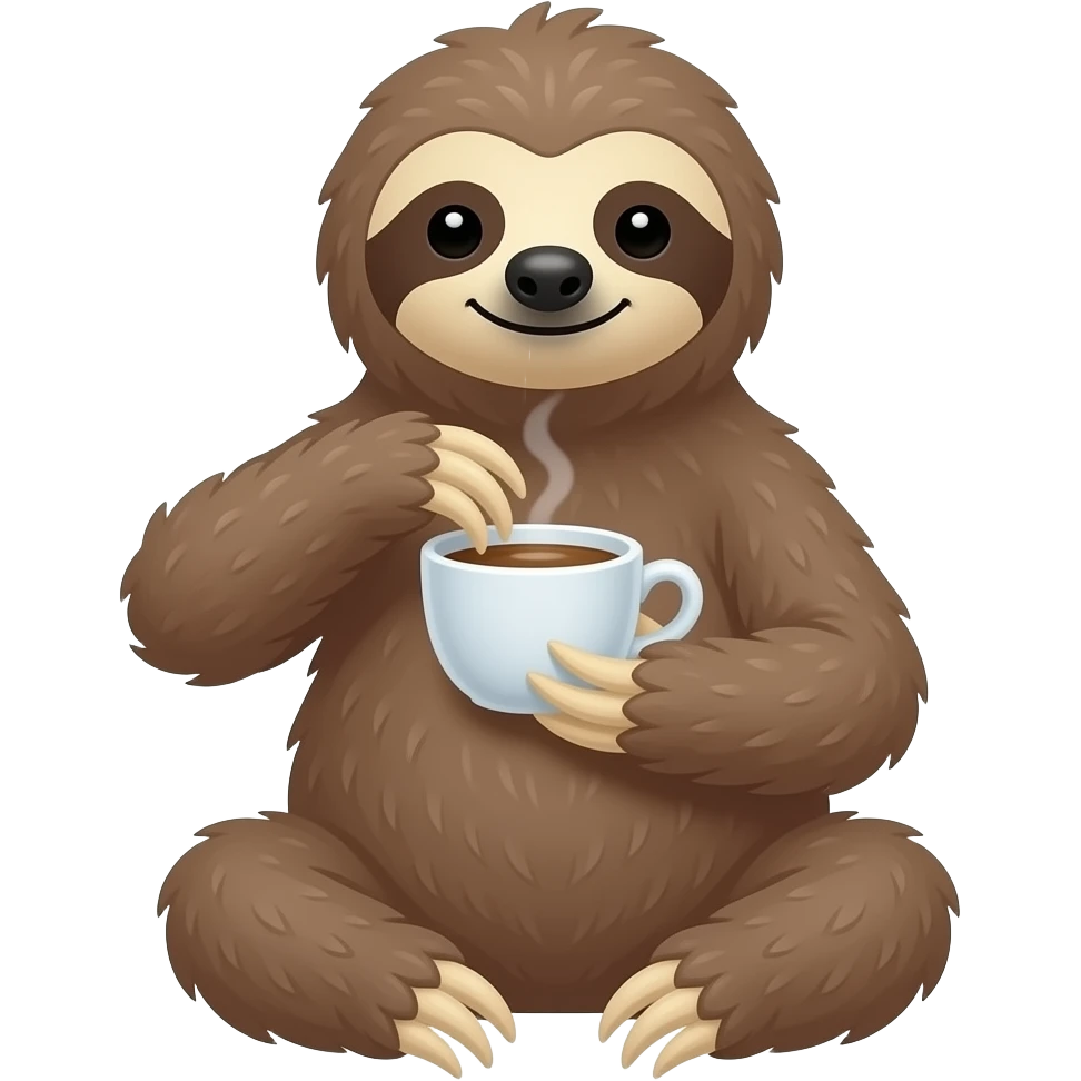 sloth MAKE COFFEE emoji