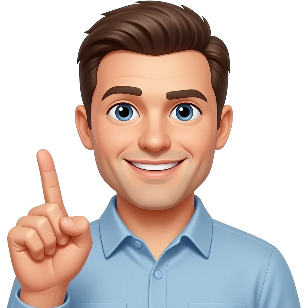 One brow up with a smile and he’s wagging his finger back and forth emoji