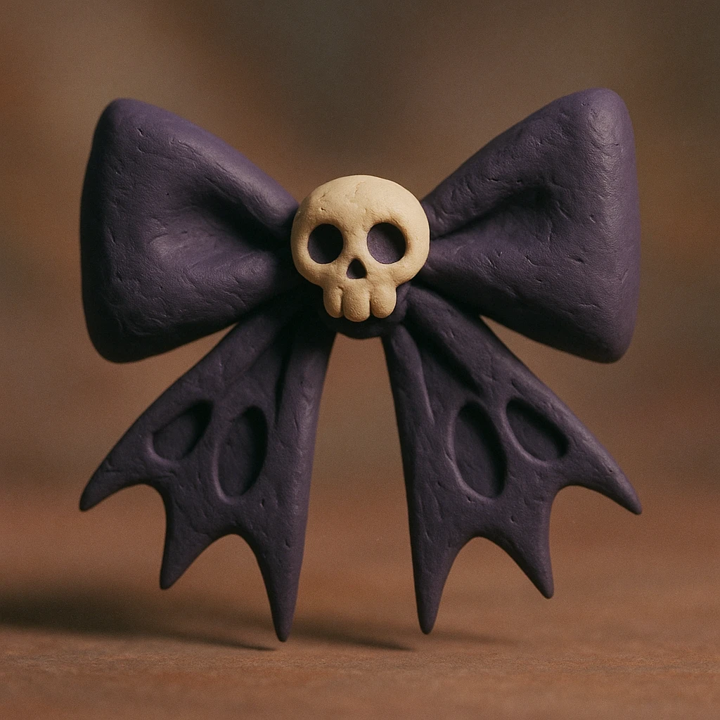 gothic bow in claymation style emoji