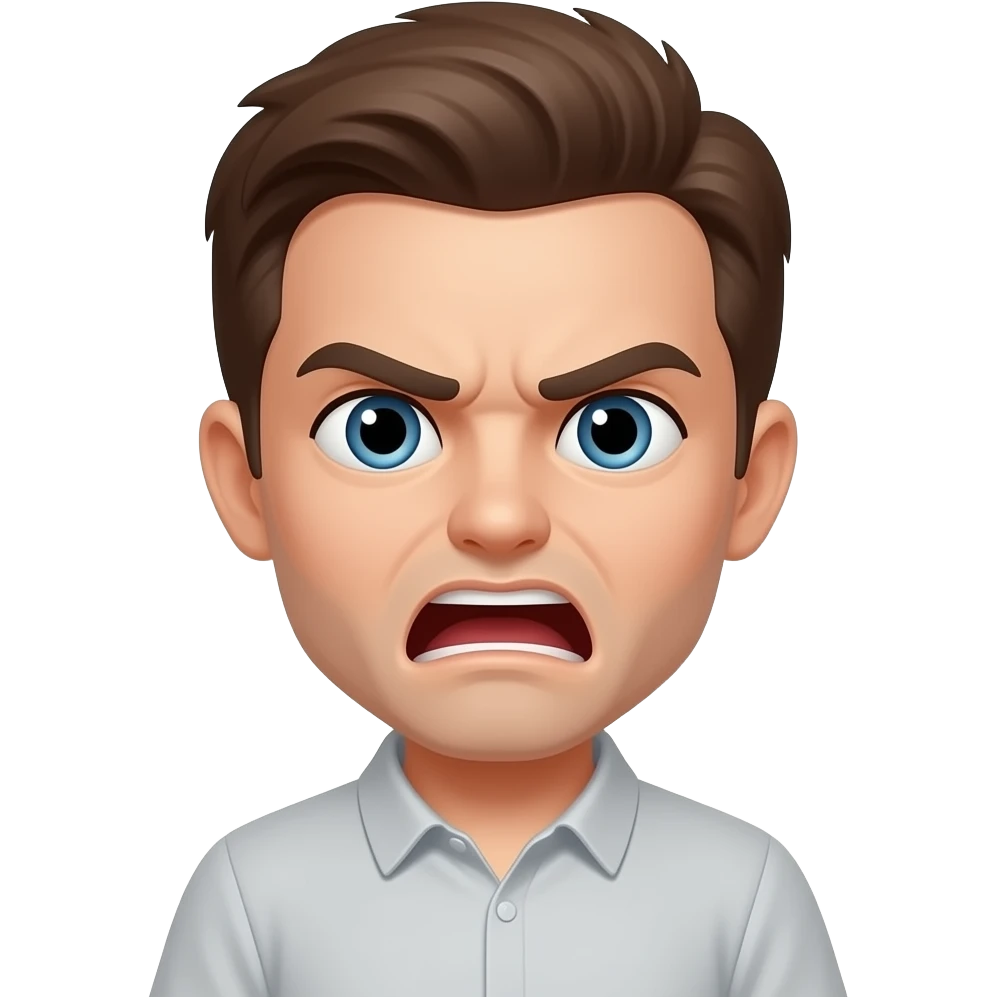 Personne qui fait une grimace de dégoût  en ouvrant sa bouche emoji