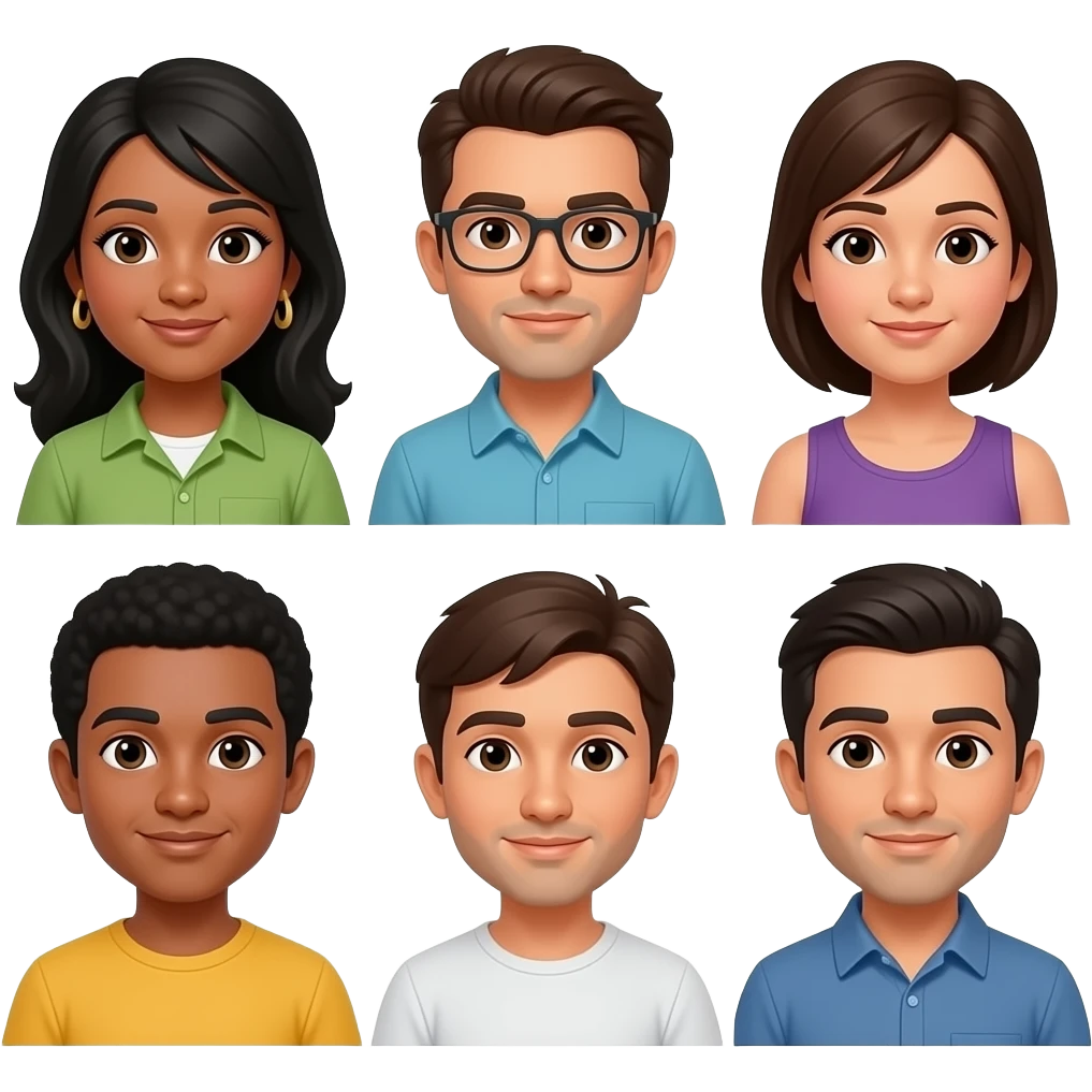 Six characters la familia telerin cleo tete maripi pelusin colitas and cuquin emoji