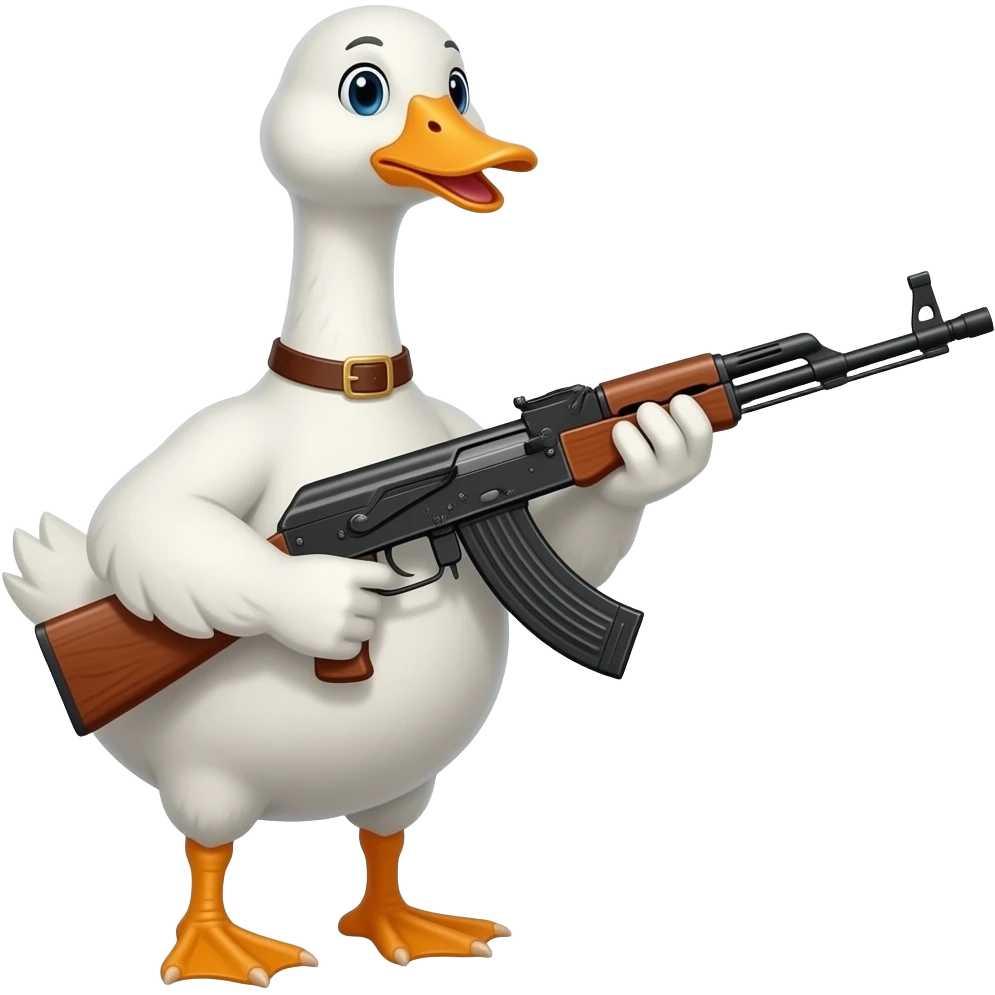 Сделай эмоджи гусь с ак-47 emoji