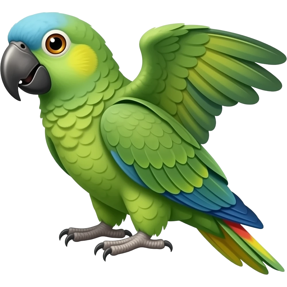 blue crowned Amazon parrot emoji
