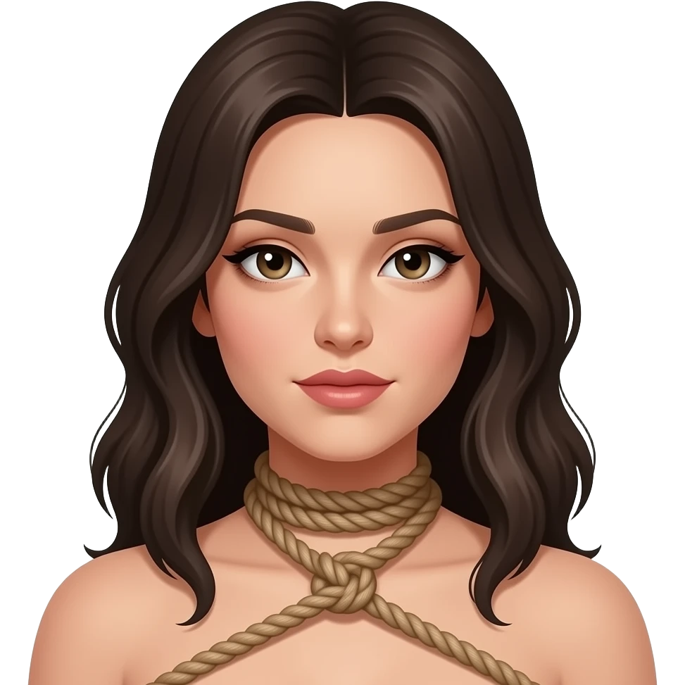woman knot tied rope shibari emoji