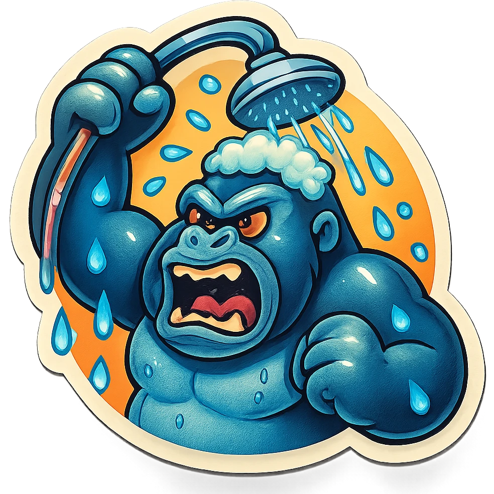 angry gorilla in the shower emoji