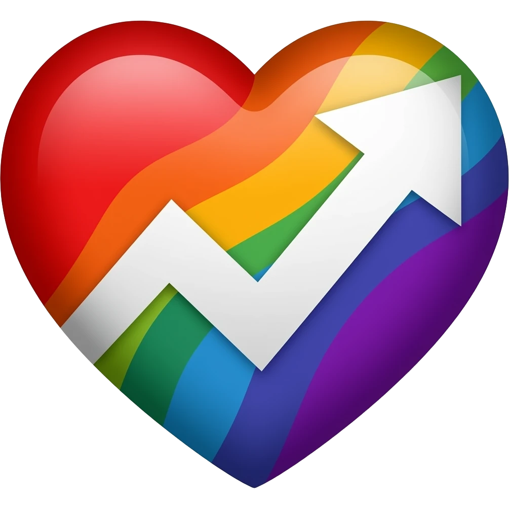 Progress heart red, orange, yellow, green, blue, violet, white, pink, light blue, brown, black emoji