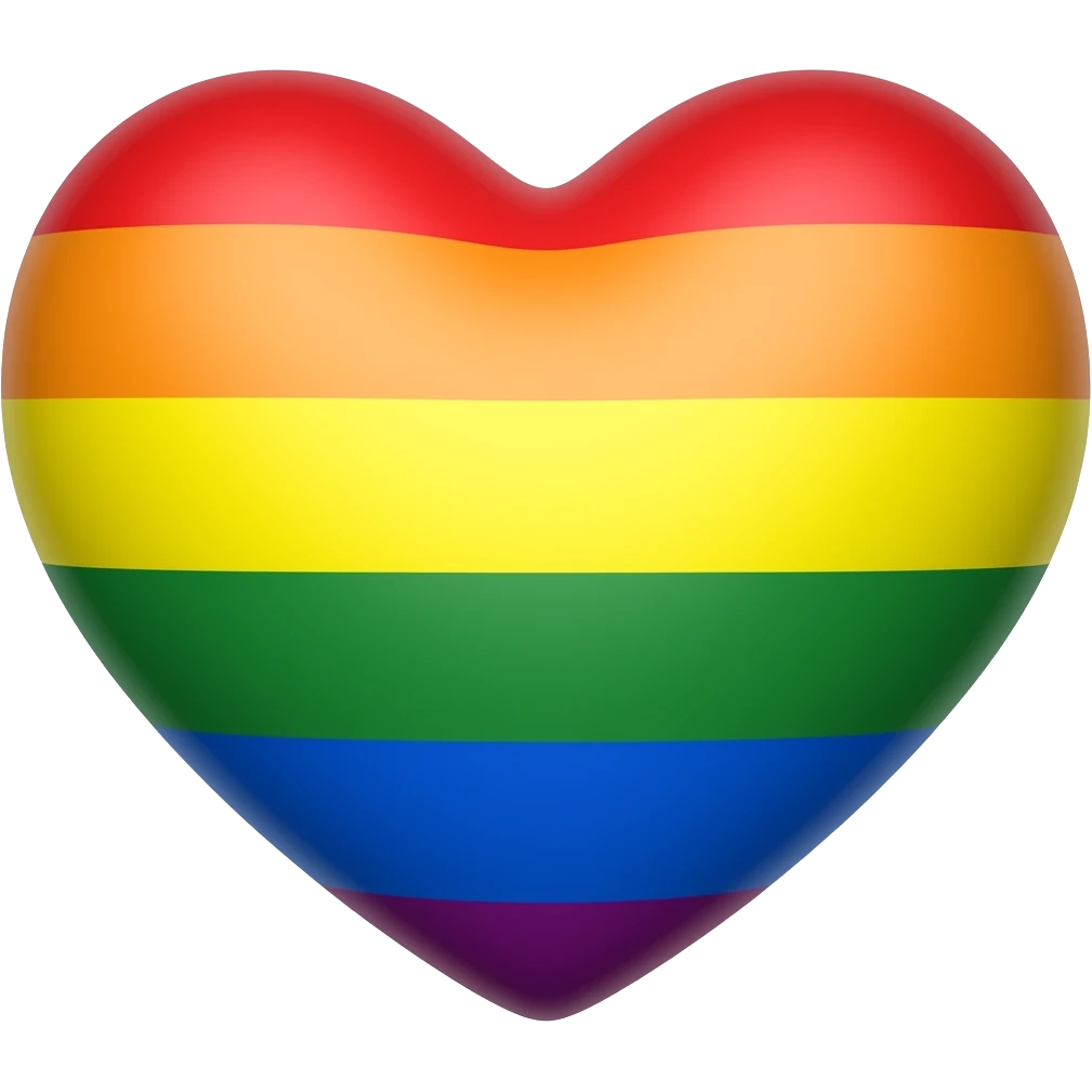 LGBT flag heart 3D emoji