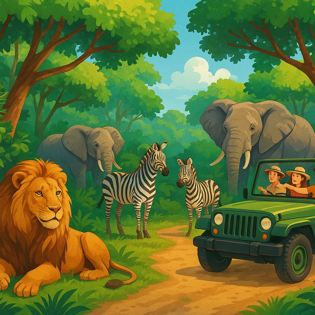 digital illustration of jungle safari emoji