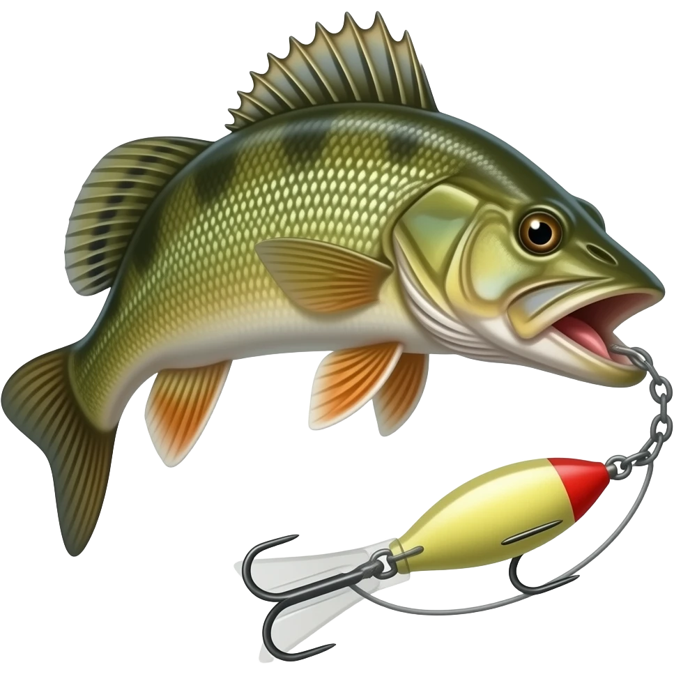 pike fish inhaling a lure emoji