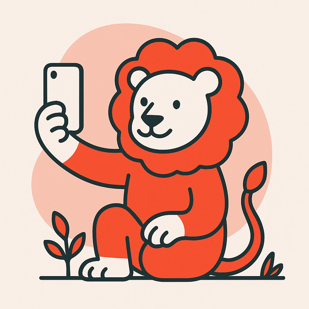 Selfie lion emoji