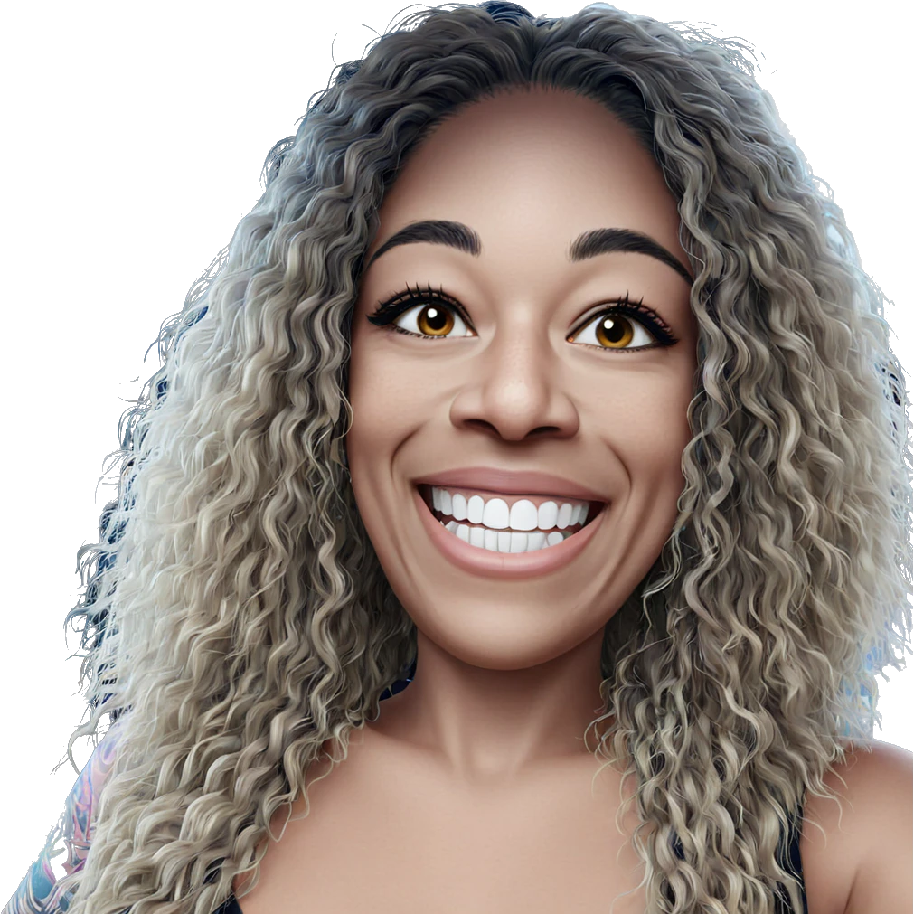 smiling girl with tattoos emoji