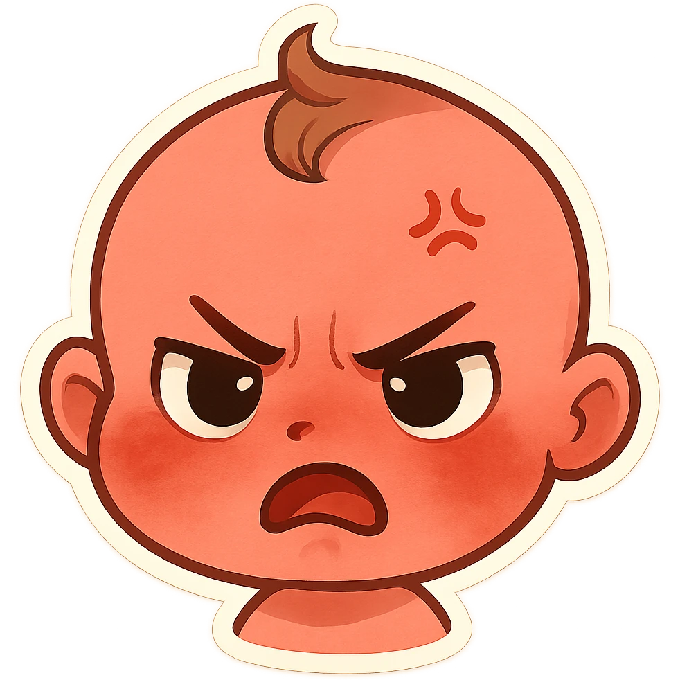 a baby red angry face  emoji